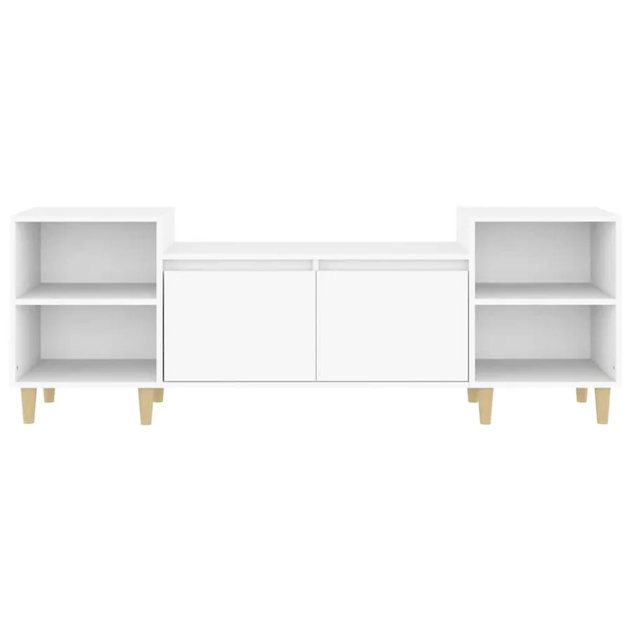 Meuble TV Blanc 160x35x55 cm Bois d'ingénierie - 6