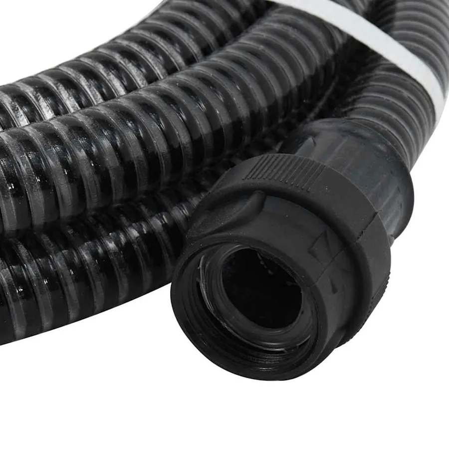 Tuyau d'aspiration avec raccords en PVC noir 1" 10 m PVC - 6