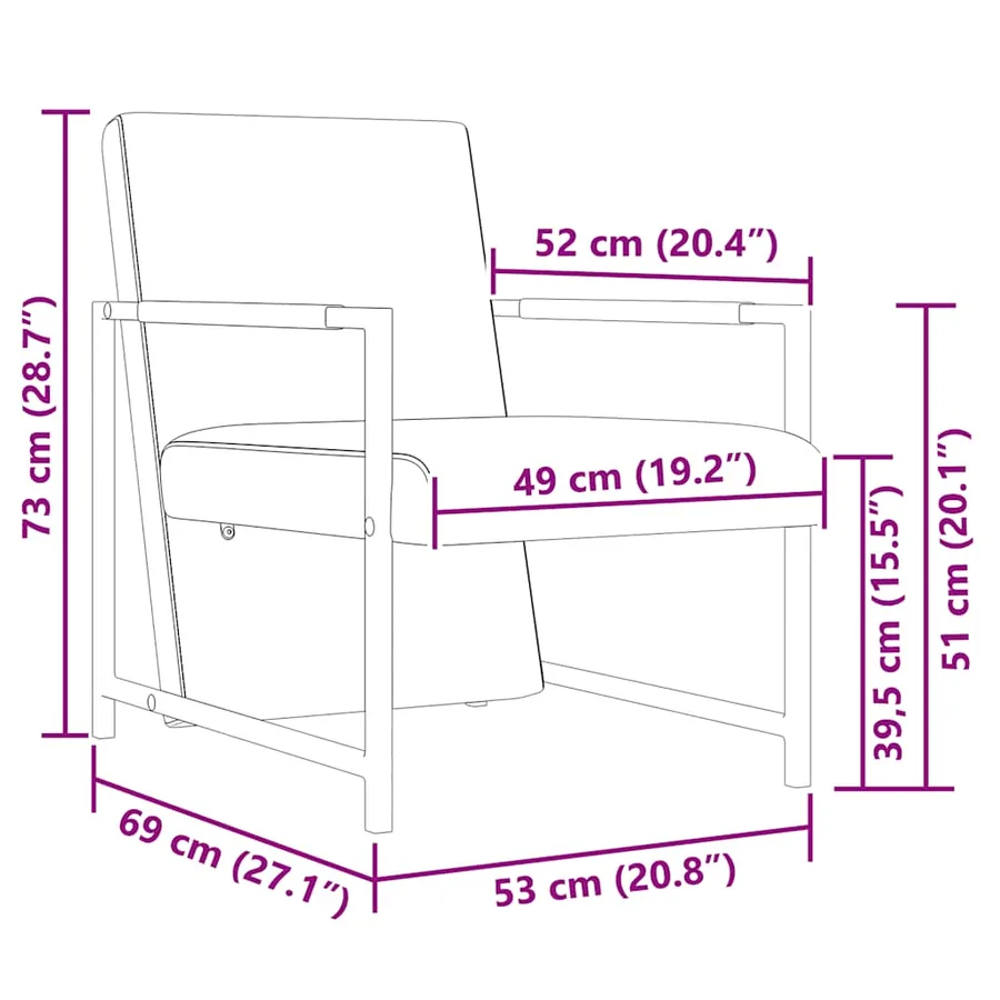 Fauteuil avec pieds chromés Blanc Similicuir - 6
