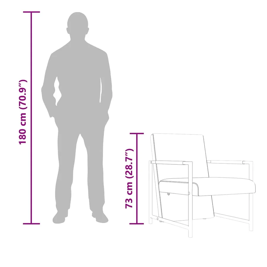 Fauteuil avec pieds chromés Blanc Similicuir - 7