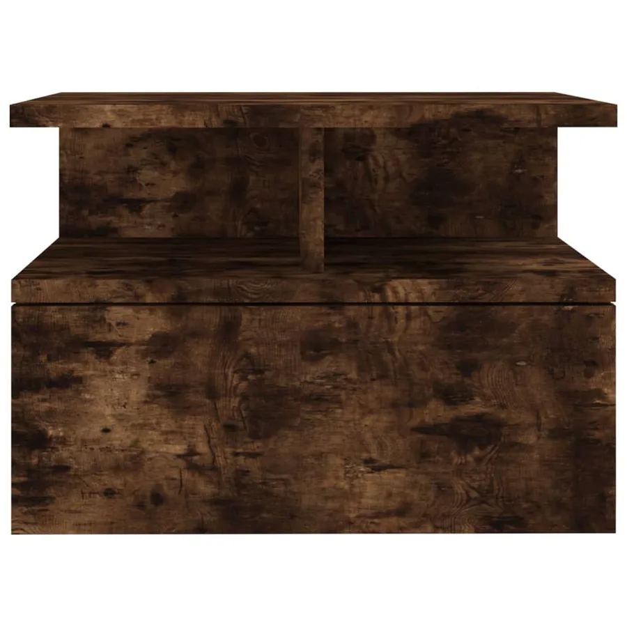 Tables de chevet flottantes 2 pcs Chêne fumé Bois d’ingénierie - 5