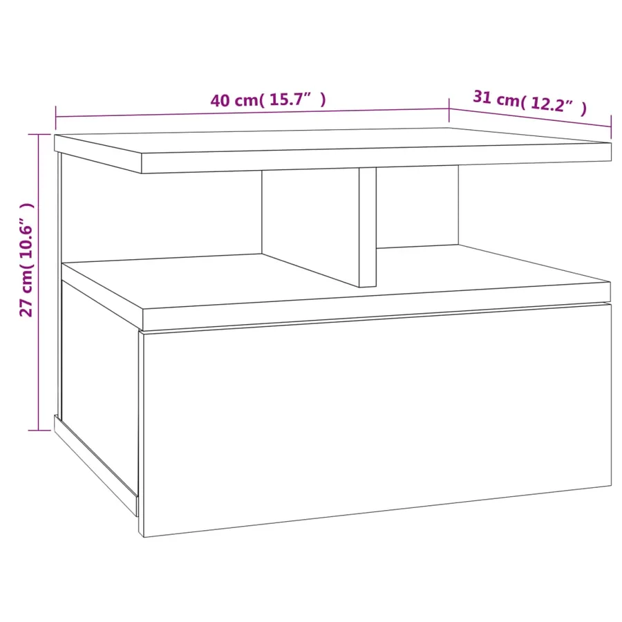 Tables de chevet flottantes 2 pcs Chêne fumé Bois d’ingénierie - 9