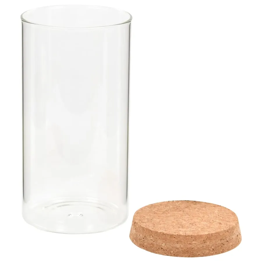 6pcs Pots de conservation en verre et couvercle en liège 1400ml - 4
