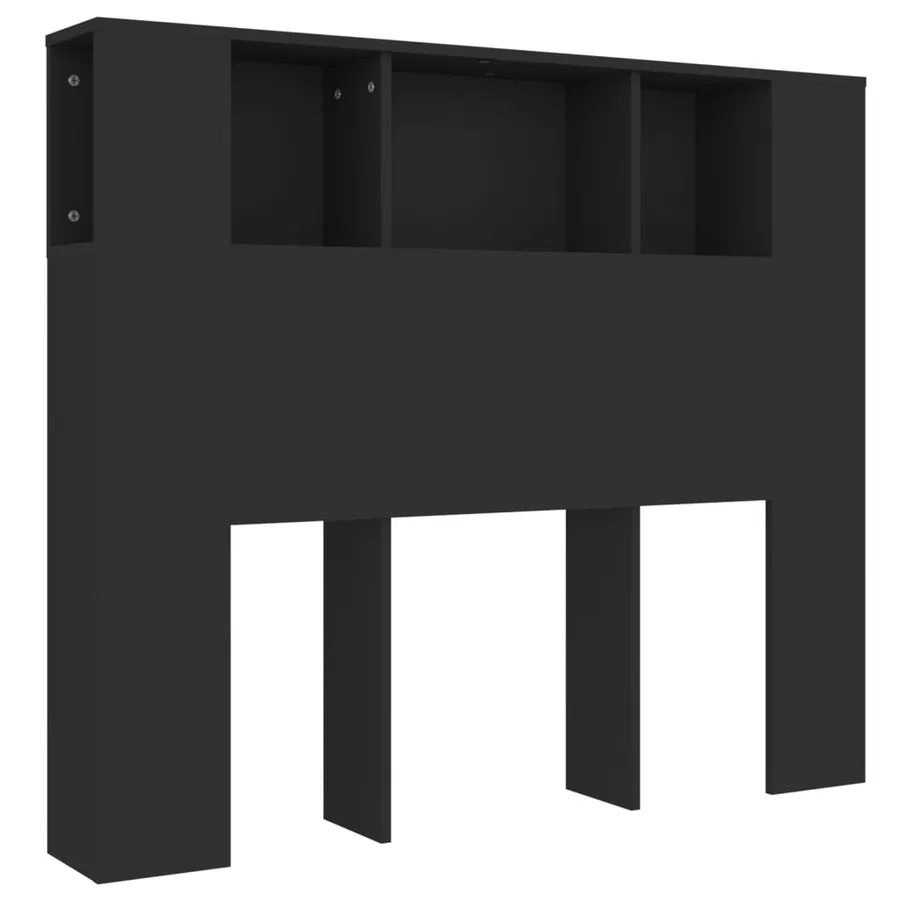Armoire de tête de lit noir 120x18,5x102,5 cm - 2