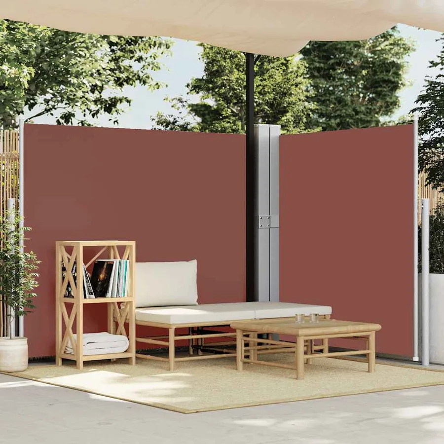 Auvent latéral rétractable de patio 170x1200 cm Marron - 3