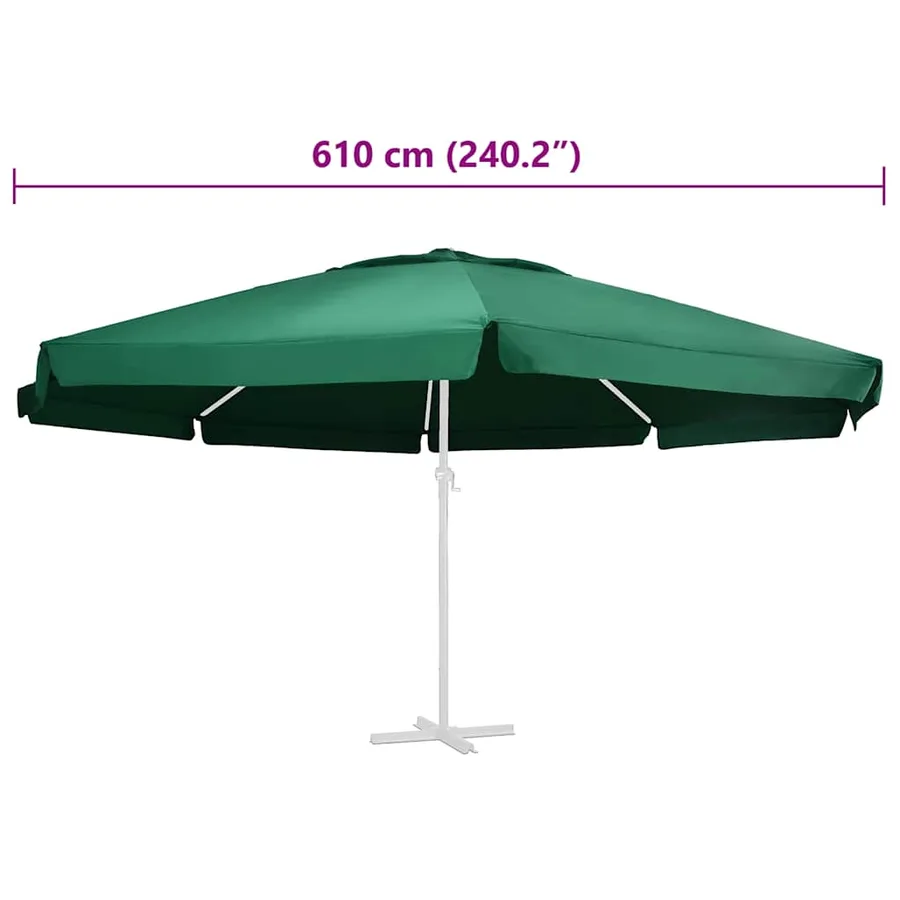 Tissu de remplacement pour parasol d'extérieur Vert 610 cm - 5