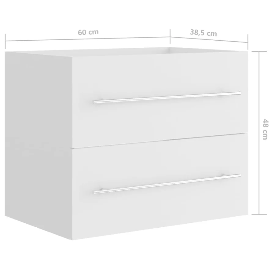 Armoire d'évier Blanc 60x38,5x48 cm Bois d’ingénierie - 8