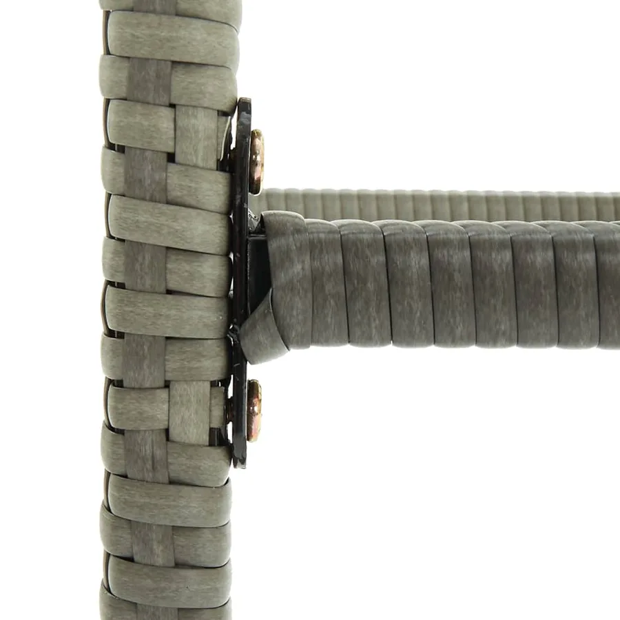 Tabourets de bar avec coussins lot de 6 gris résine tressée - 7