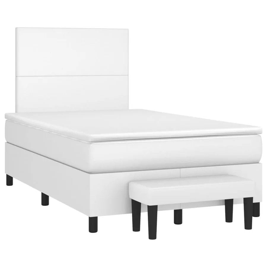 Sommier à lattes de lit avec matelas Blanc 120x200cm Similicuir - 3