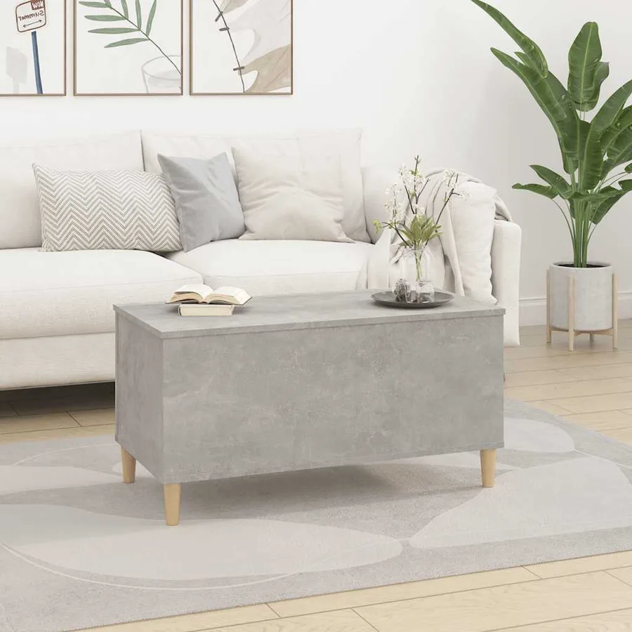 Table basse Gris béton 90x44,5x45 cm Bois d'ingénierie - 3