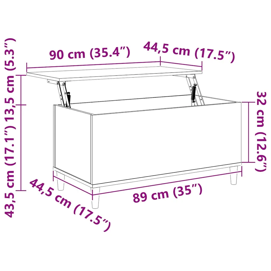 Table basse Gris béton 90x44,5x45 cm Bois d'ingénierie - 8