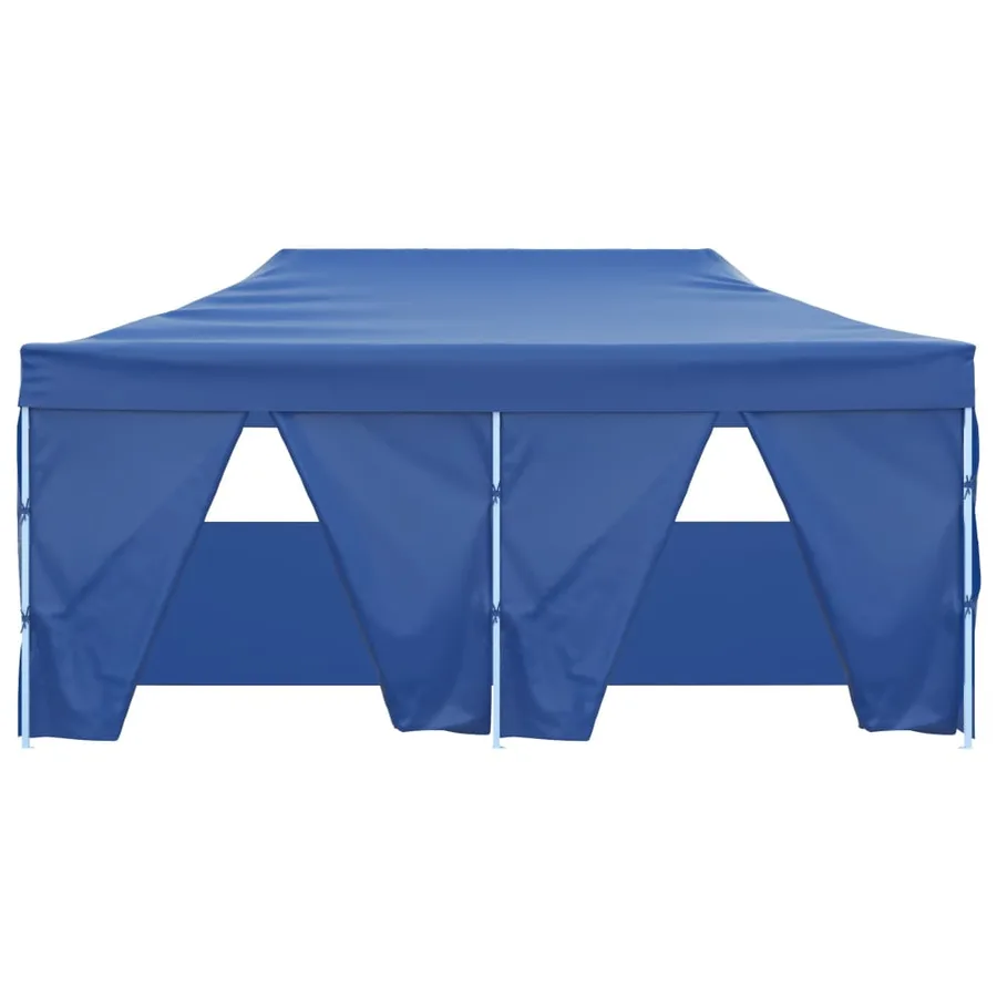 Tente de réception pliable avec 4 parois 3x6 m Acier Bleu - 3