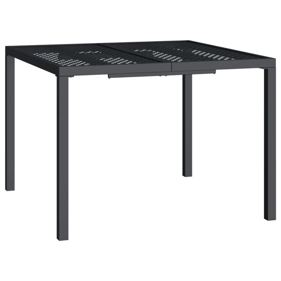 Table de jardin anthracite 100x100x72 cm acier - 2