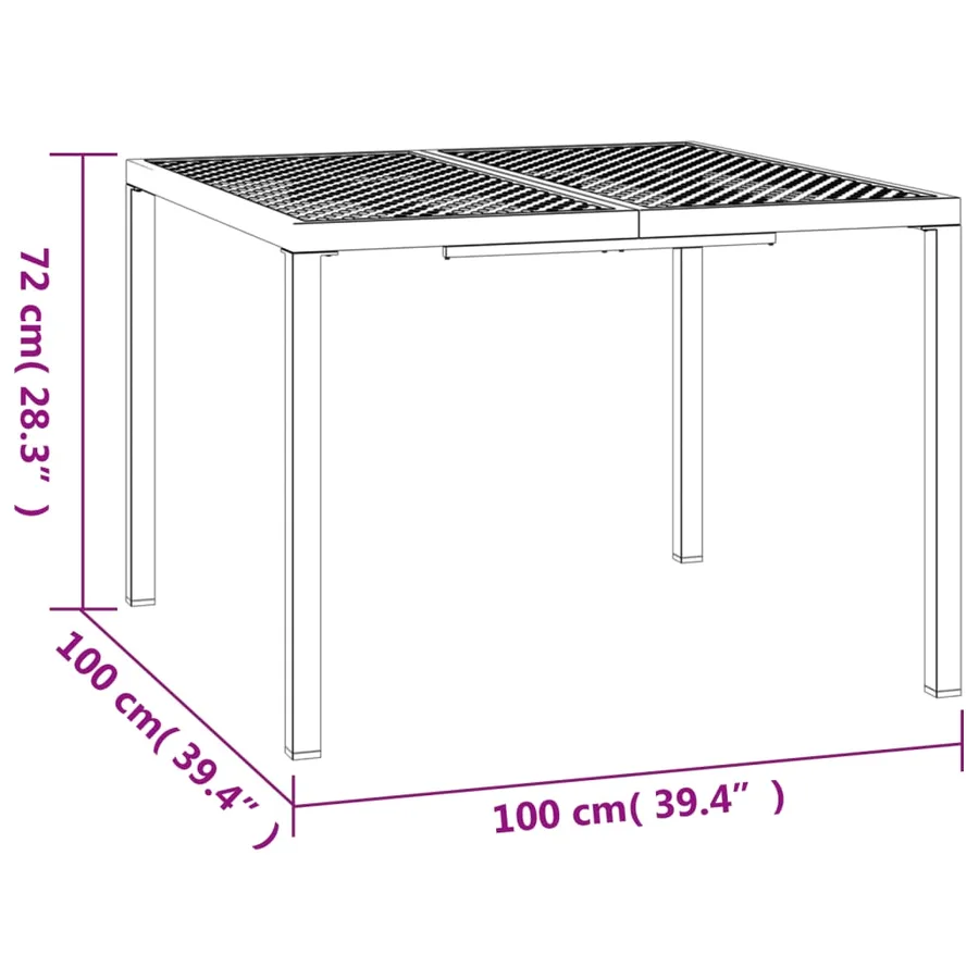 Table de jardin anthracite 100x100x72 cm acier - 7