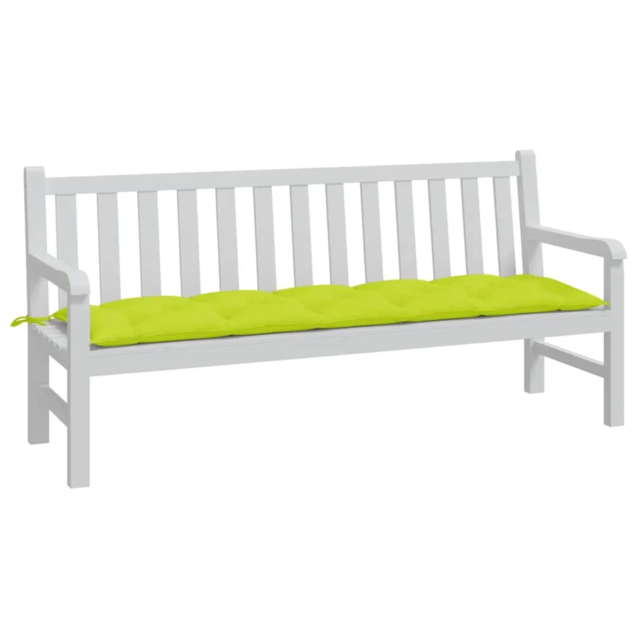 Coussin de banc de jardin vert brillant 180x50x7cm tissu oxford - 3