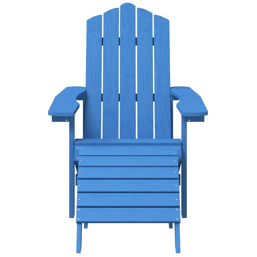 Chaise de jardin Adirondack avec repose-pied PEHD bleu marine - 3