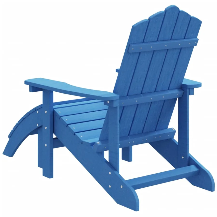 Chaise de jardin Adirondack avec repose-pied PEHD bleu marine - 5