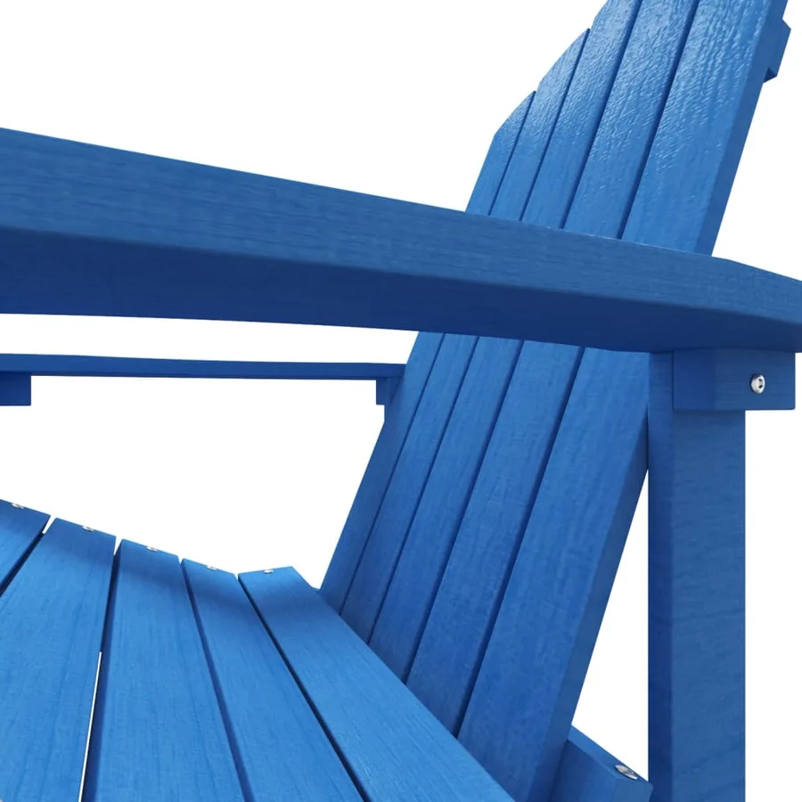Chaise de jardin Adirondack avec repose-pied PEHD bleu marine - 6