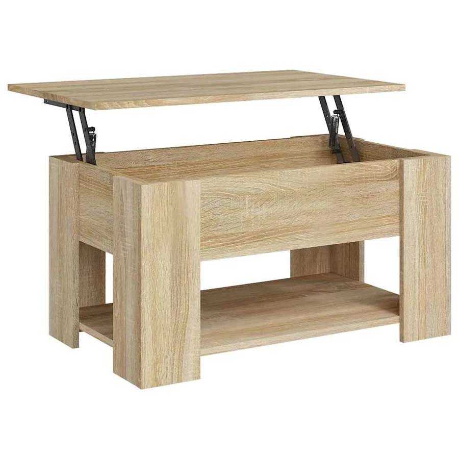 Table basse chêne sonoma 79x49x41 cm bois d'ingénierie - 2