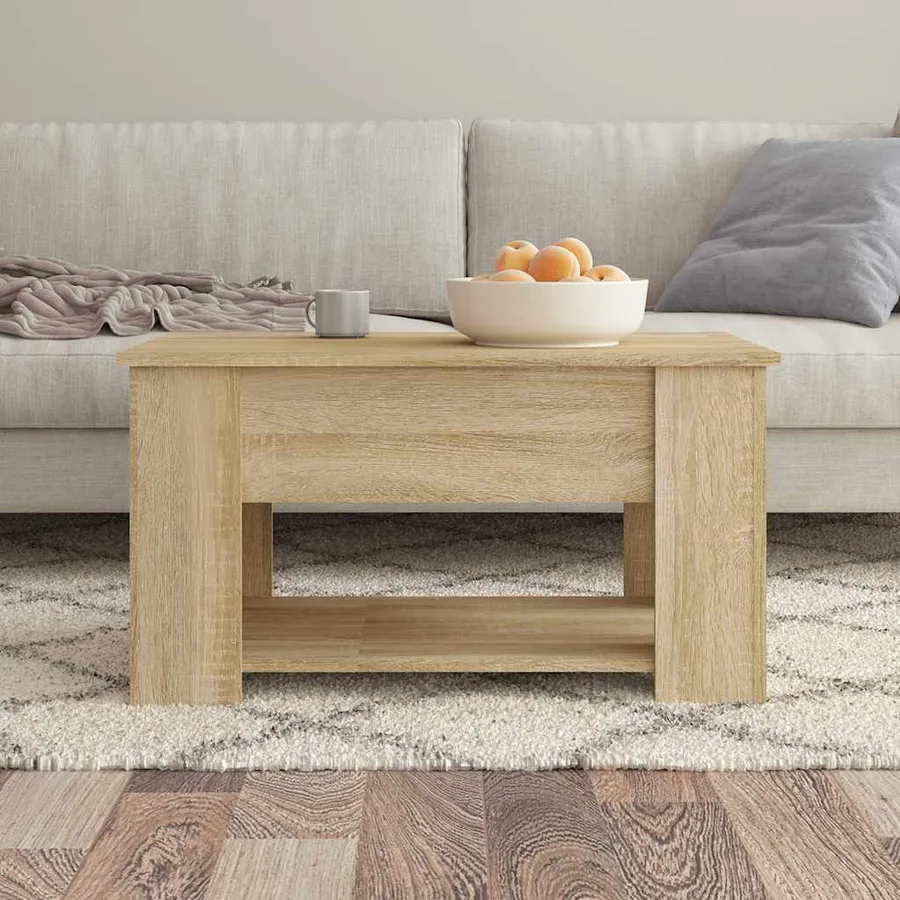 Table basse chêne sonoma 79x49x41 cm bois d'ingénierie - 3
