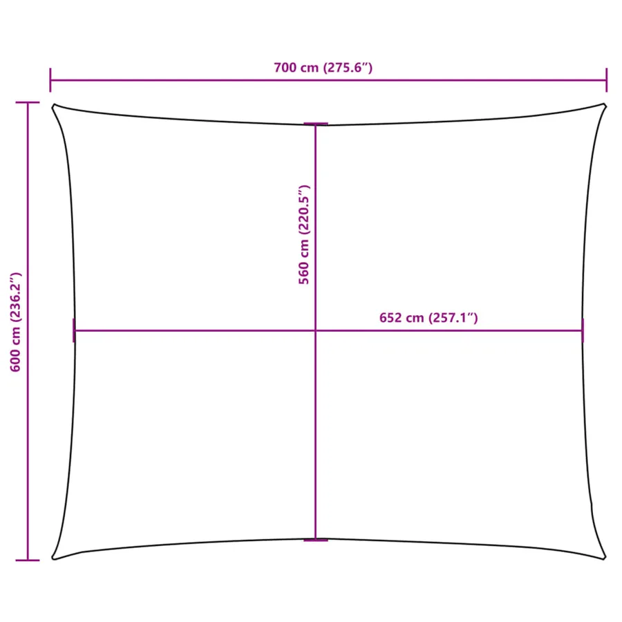 Voile de parasol tissu oxford rectangulaire 6x7 m blanc - 10