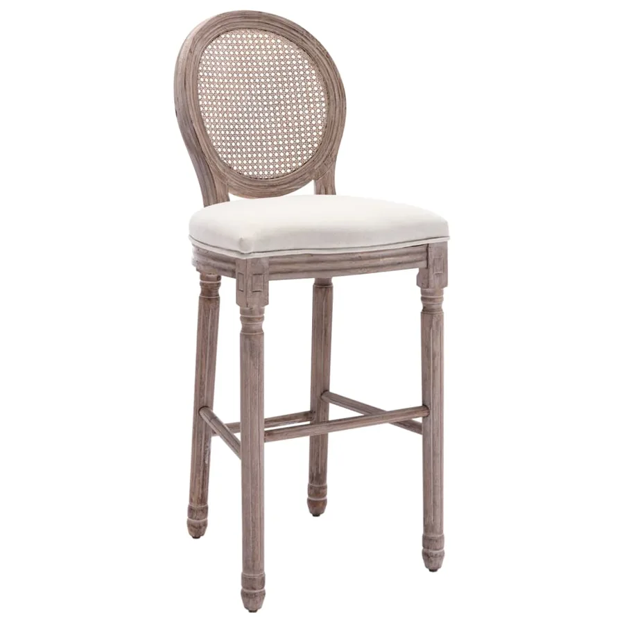 Tabourets de bar lot de 2 blanc lin - 2