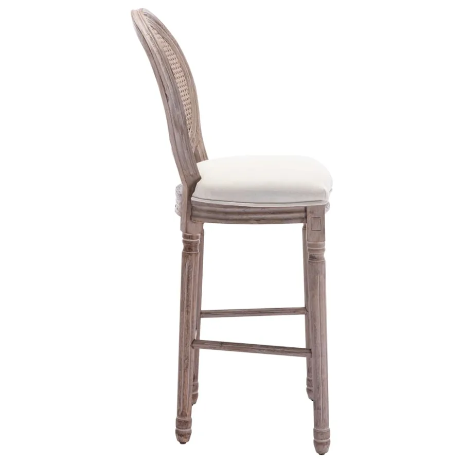 Tabourets de bar lot de 2 blanc lin - 4