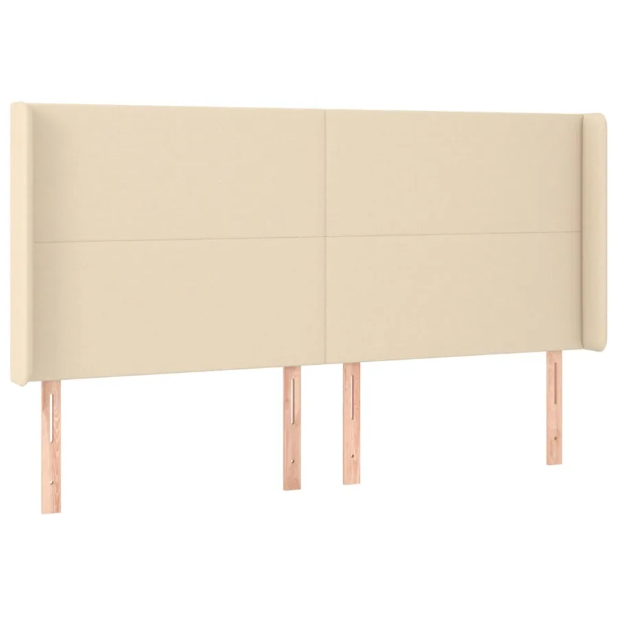 Tête de lit avec oreilles Crème 203x16x118/128 cm Tissu - 2