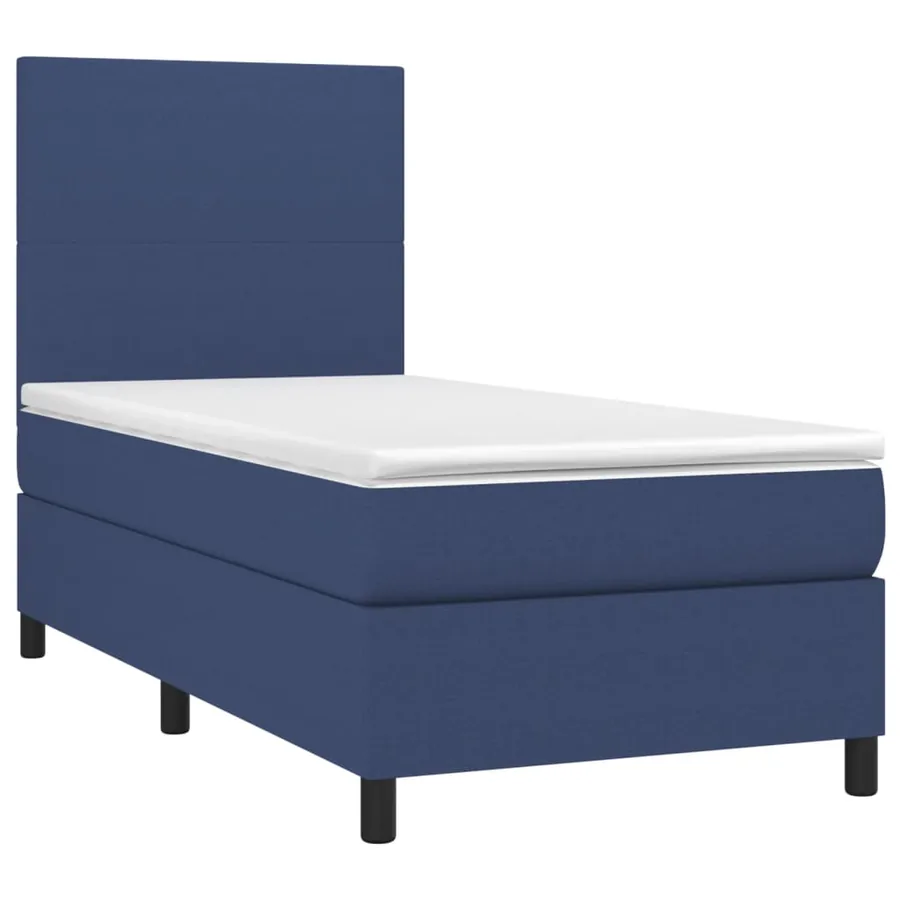 Sommier à lattes de lit avec matelas Bleu 90x190 cm Tissu - 3