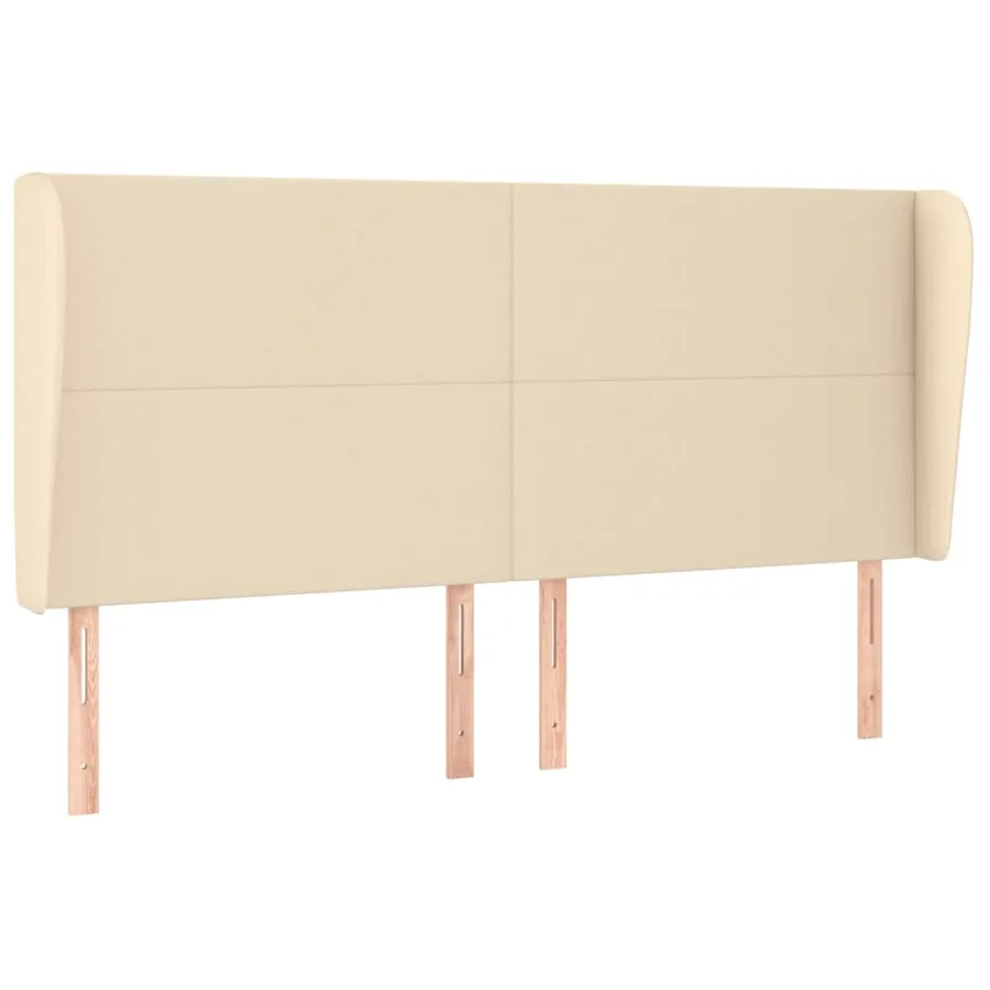 Tête de lit avec oreilles Crème 203x23x118/128 cm Tissu - 2