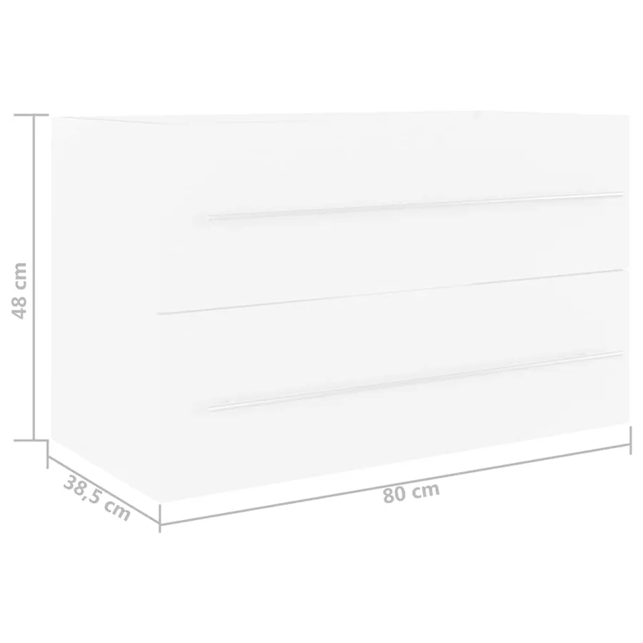 Armoire d'évier Blanc 80x38,5x48 cm Bois d’ingénierie - 7