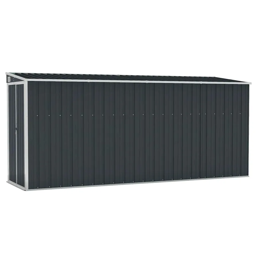 Abri de jardin mural Anthracite 118x382x178 cm Acier - 2