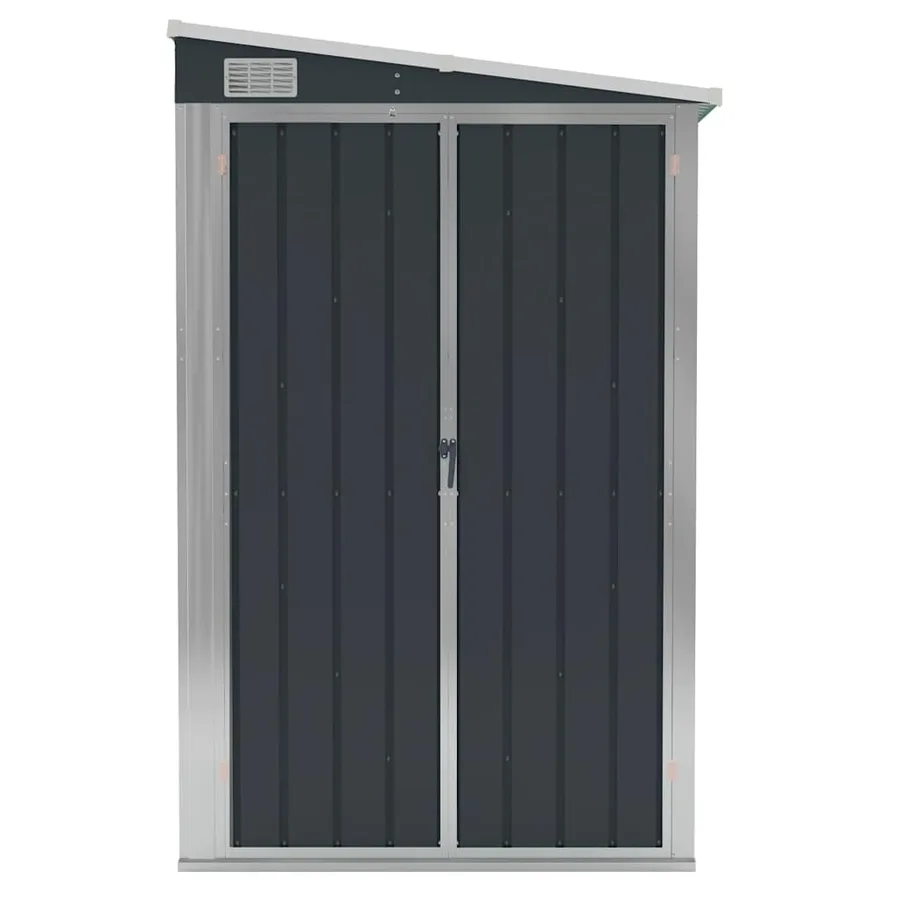 Abri de jardin mural Anthracite 118x382x178 cm Acier - 3