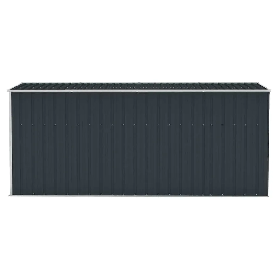 Abri de jardin mural Anthracite 118x382x178 cm Acier - 4