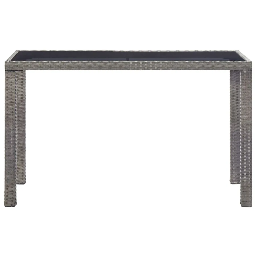 Table de jardin Anthracite 123x60x74 cm Résine tressée - 2