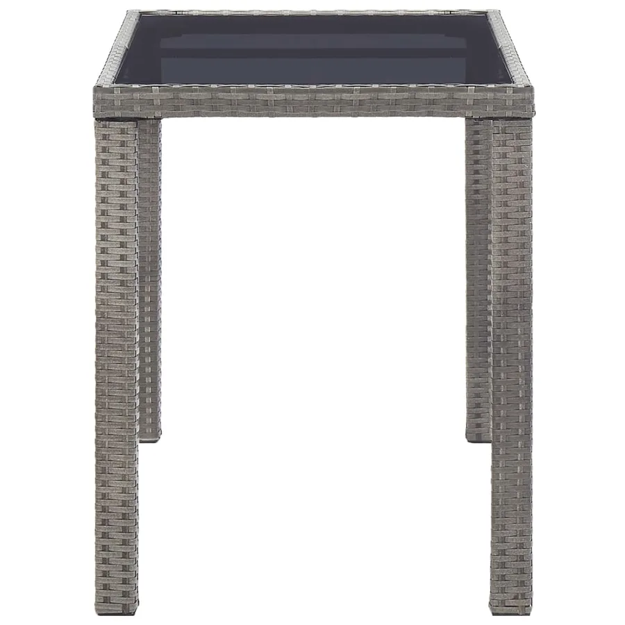 Table de jardin Anthracite 123x60x74 cm Résine tressée - 3