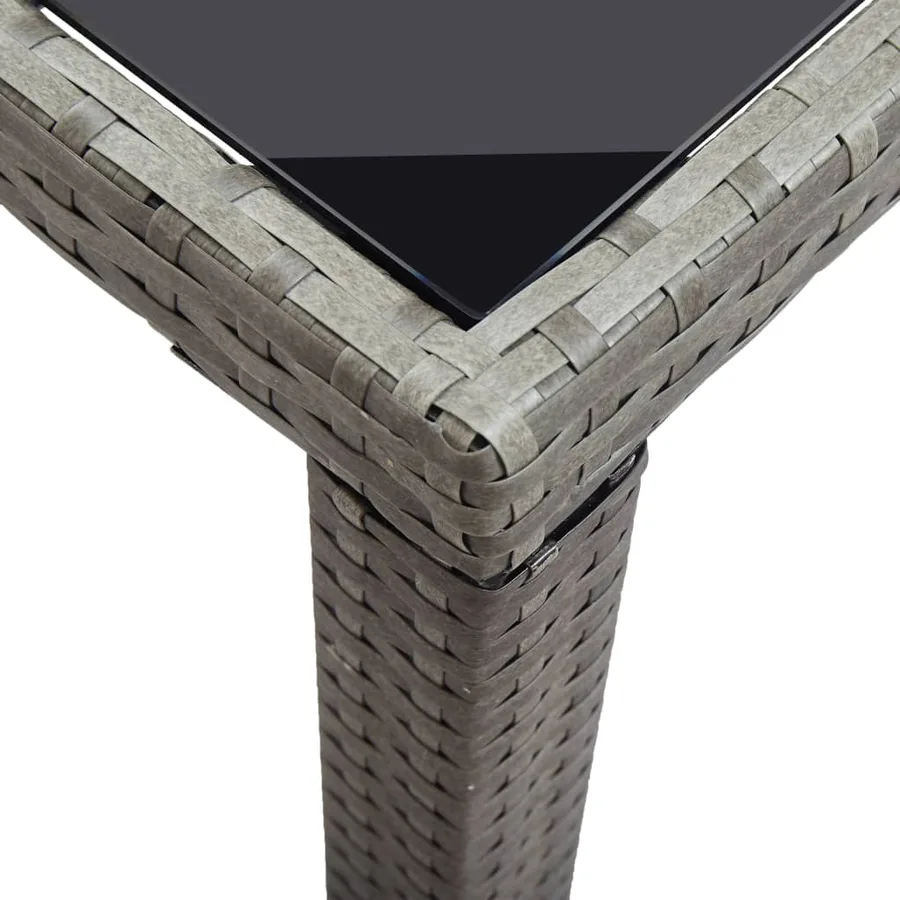 Table de jardin Anthracite 123x60x74 cm Résine tressée - 4
