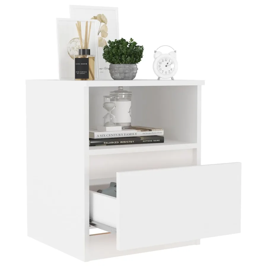 Tables de chevet 2 pcs blanc 40x40x50 cm bois d'ingénierie - 7