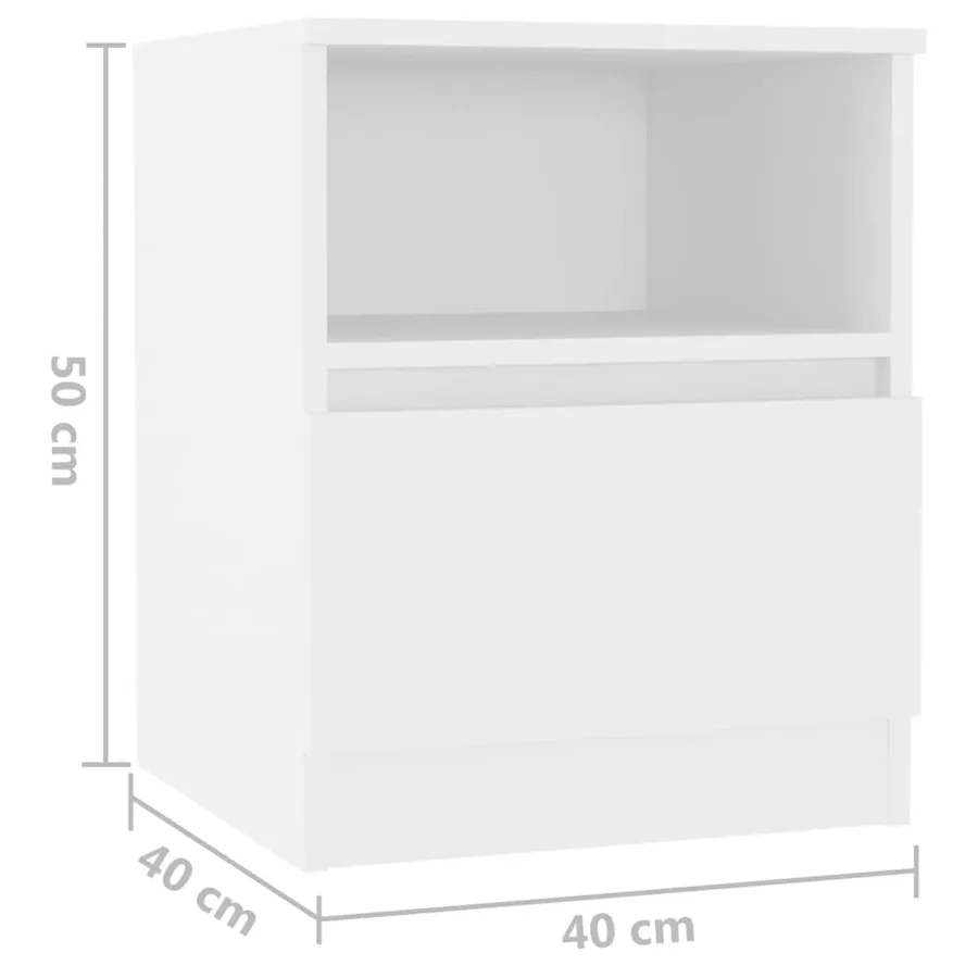 Tables de chevet 2 pcs blanc 40x40x50 cm bois d'ingénierie - 8