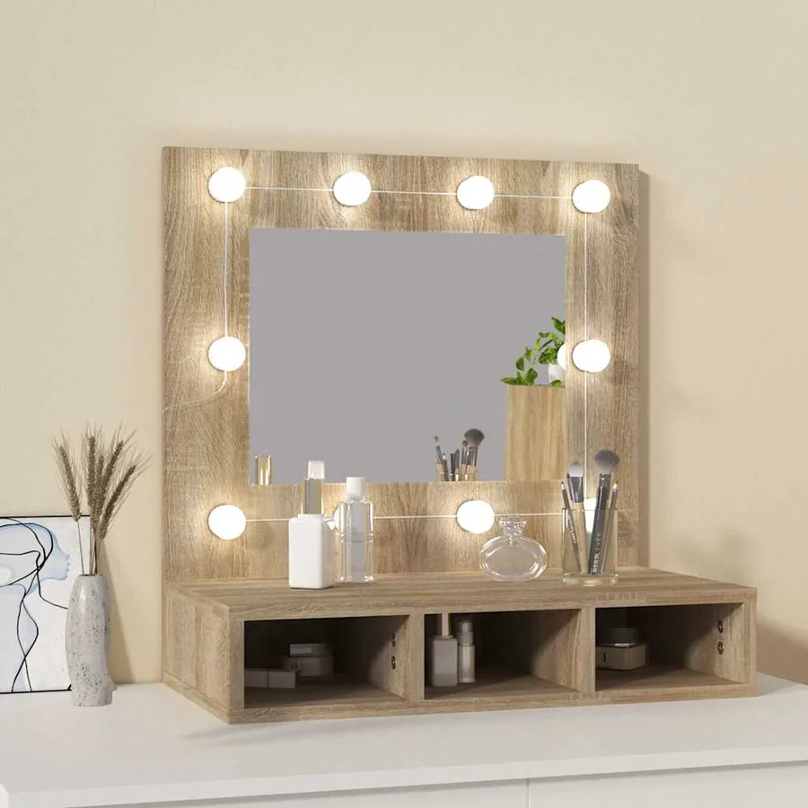 Armoire de miroir avec LED Chêne sonoma 60x31,5x62 cm - 3