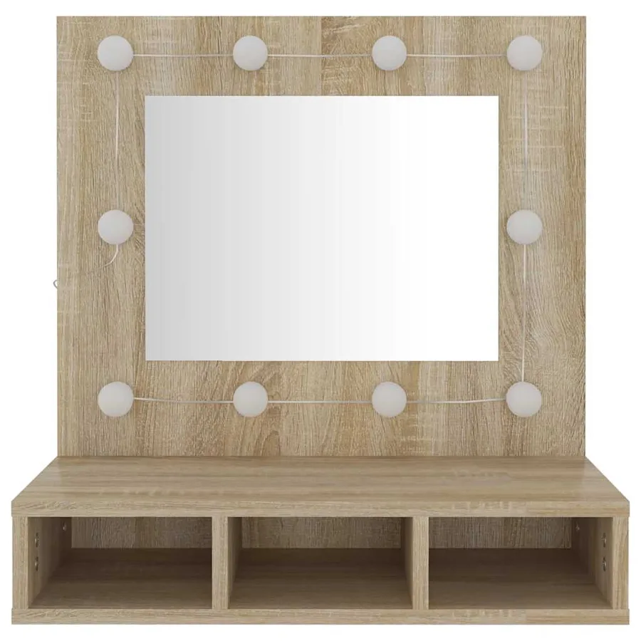 Armoire de miroir avec LED Chêne sonoma 60x31,5x62 cm - 5
