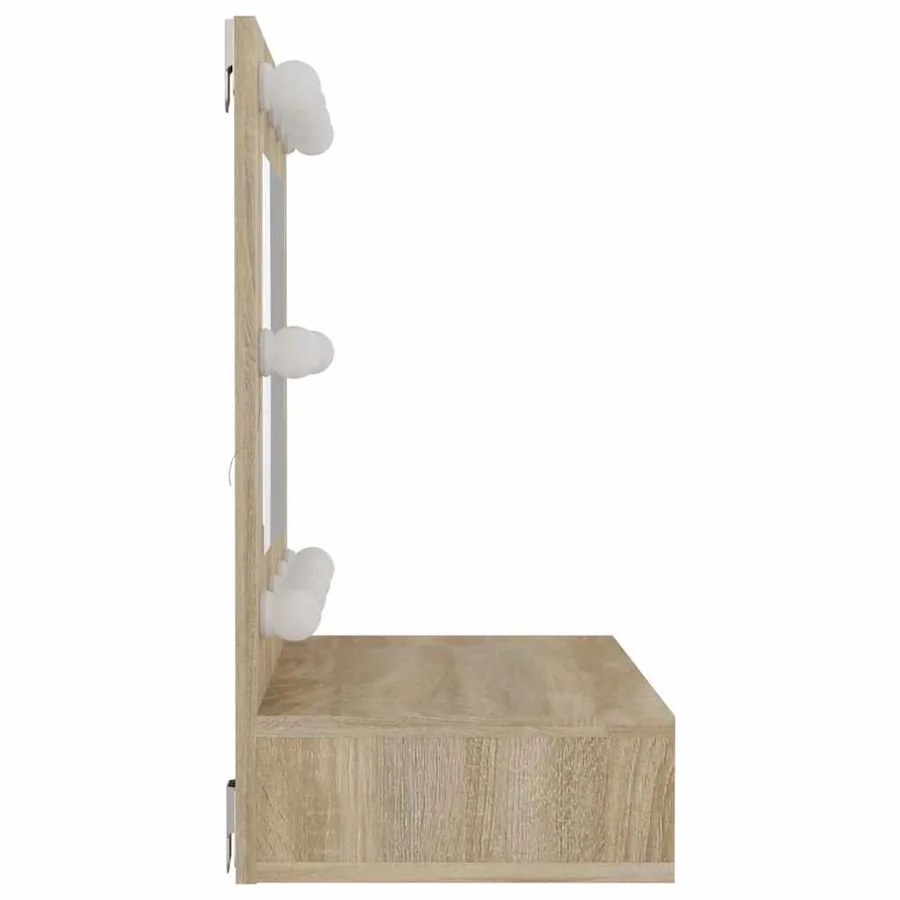 Armoire de miroir avec LED Chêne sonoma 60x31,5x62 cm - 6