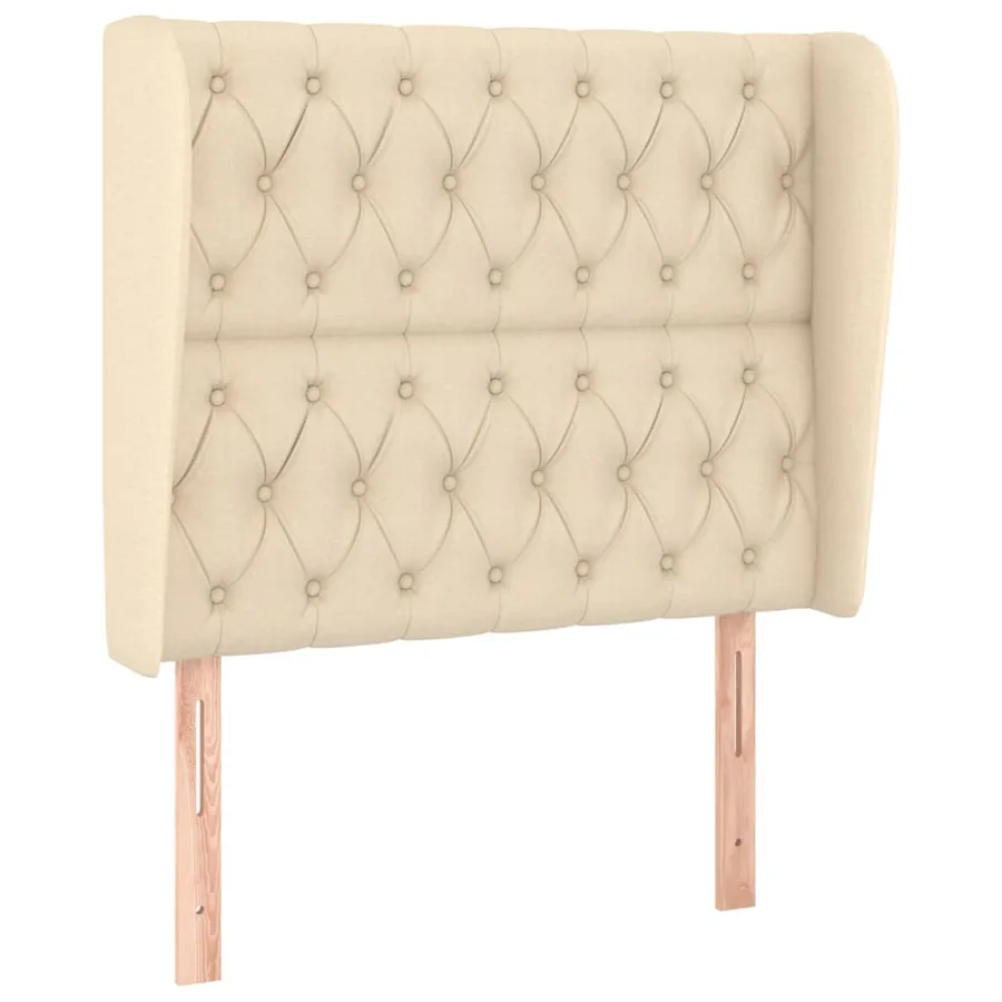 Tête de lit avec oreilles Crème 103x23x118/128 cm Tissu - 2