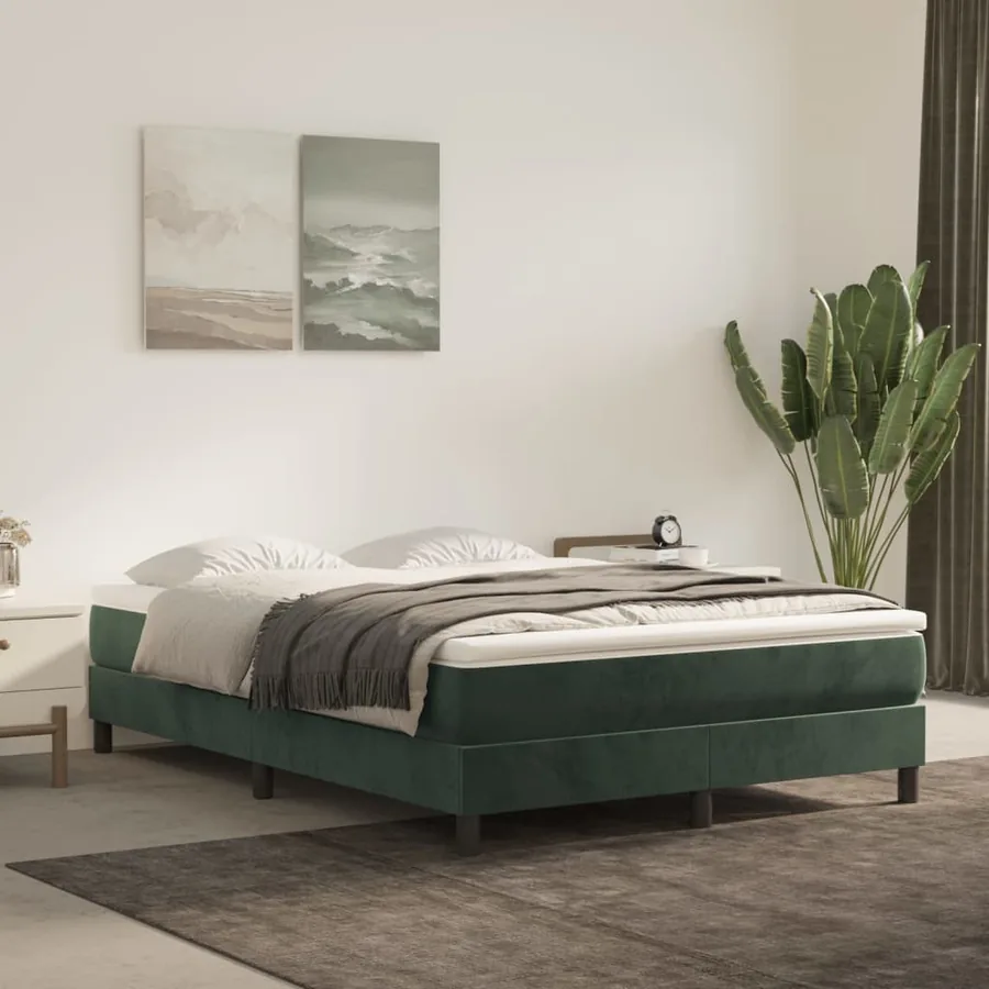 Matelas de lit à ressorts ensachés fermeté moyenne Vert foncé 140x190x20 cm