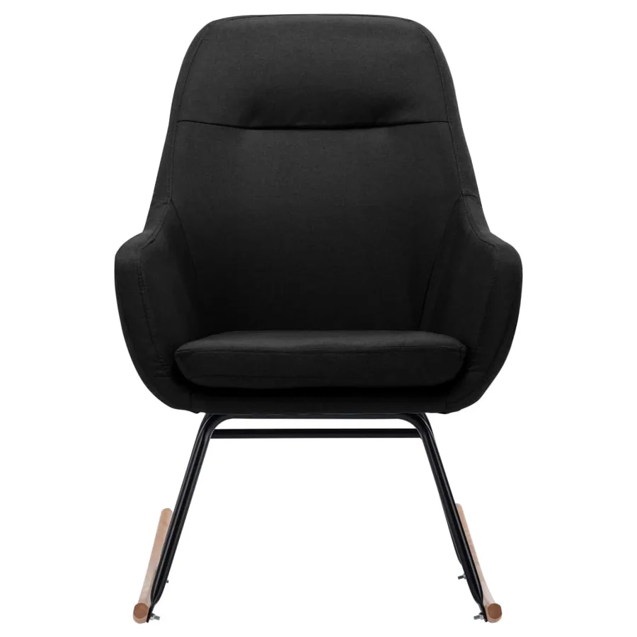 Chaise à bascule Noir Tissu - 3