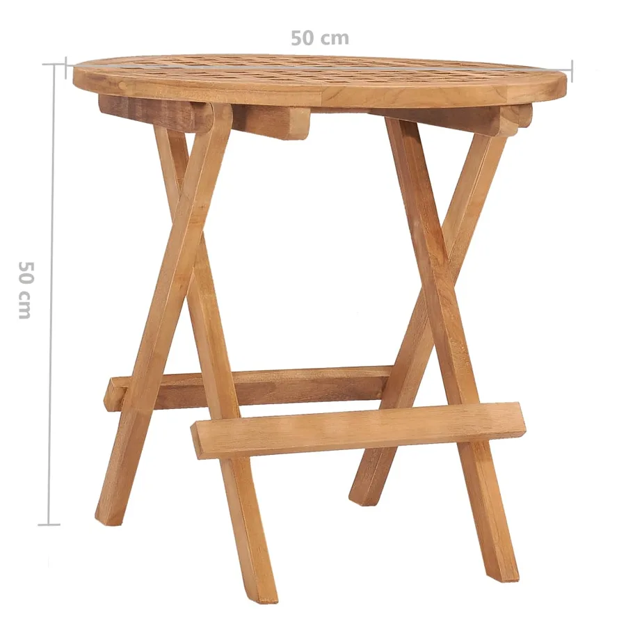 Ensemble à manger d'extérieur pliable avec coussin 3 pcs Teck - 10