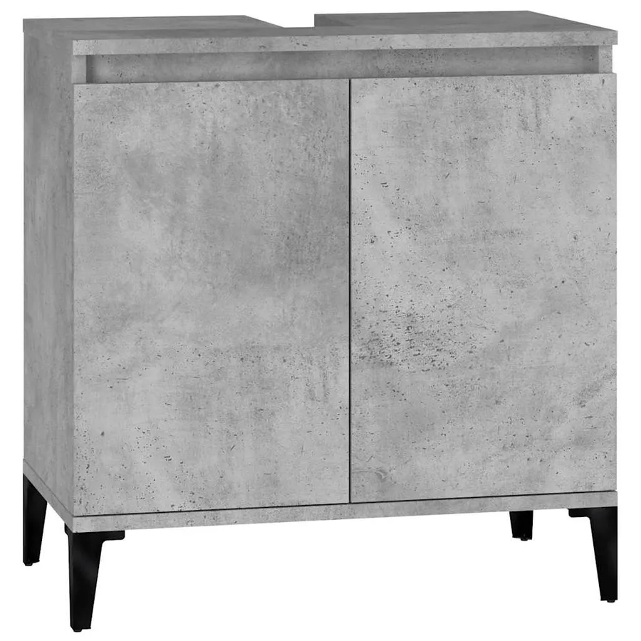 Meuble d'évier gris béton 58x33x60 cm bois d'ingénierie - 2