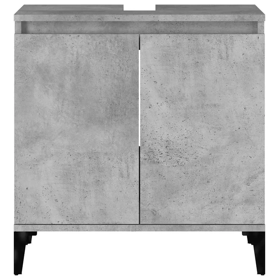 Meuble d'évier gris béton 58x33x60 cm bois d'ingénierie - 5