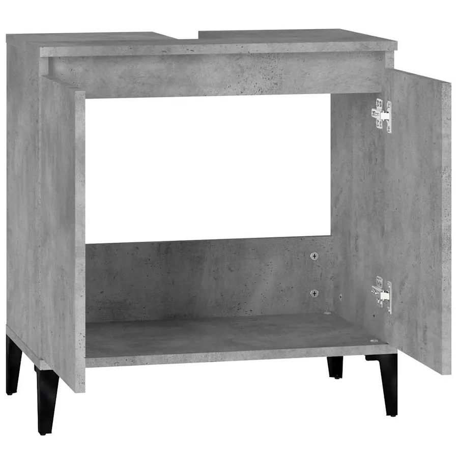 Meuble d'évier gris béton 58x33x60 cm bois d'ingénierie - 6