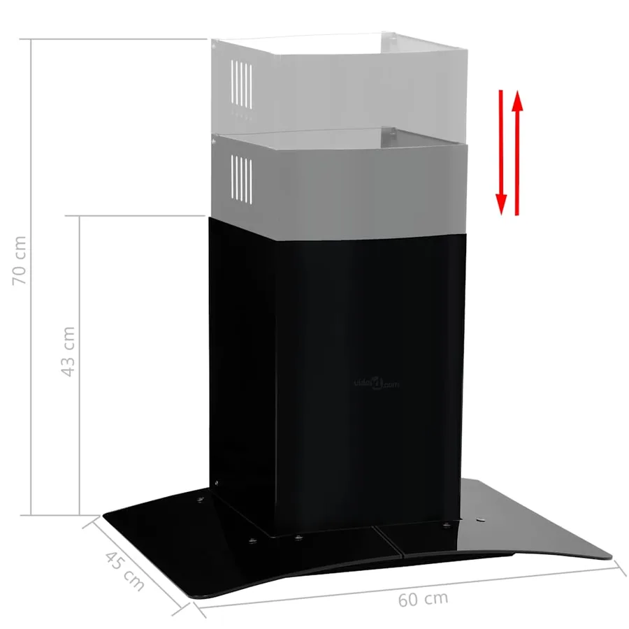 Hotte murale Acier inoxydable 756 m³/h 60 cm Noir - 4